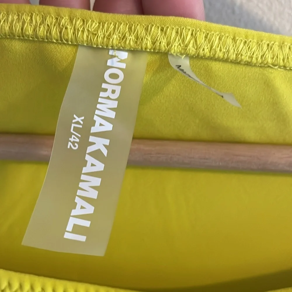 Norma Kamali‎ Diana To Knee One Shoulder Ruched Dress XL Buttermilk Yellow NWT - Picture 8 of 10